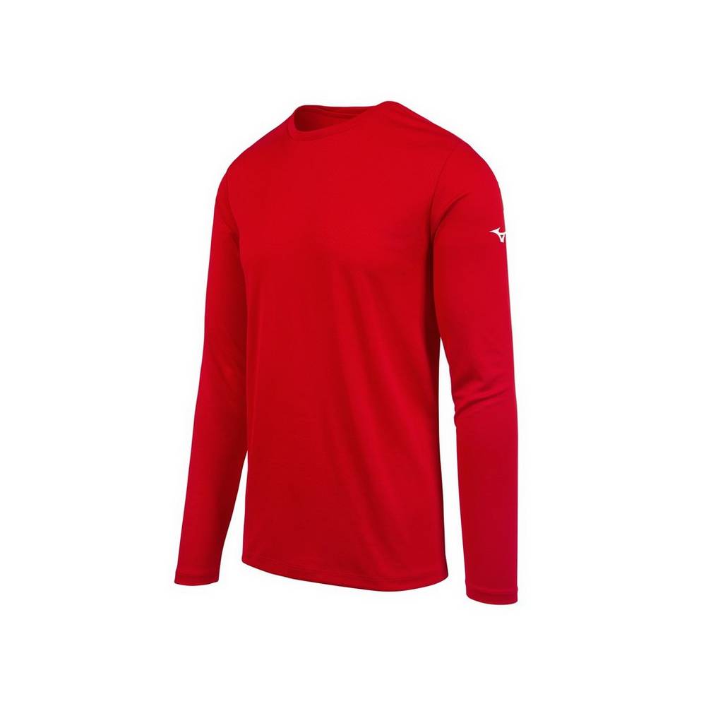 Panske Tričko Mizuno Long Sleeve Červené Vypredaj HYQO29468